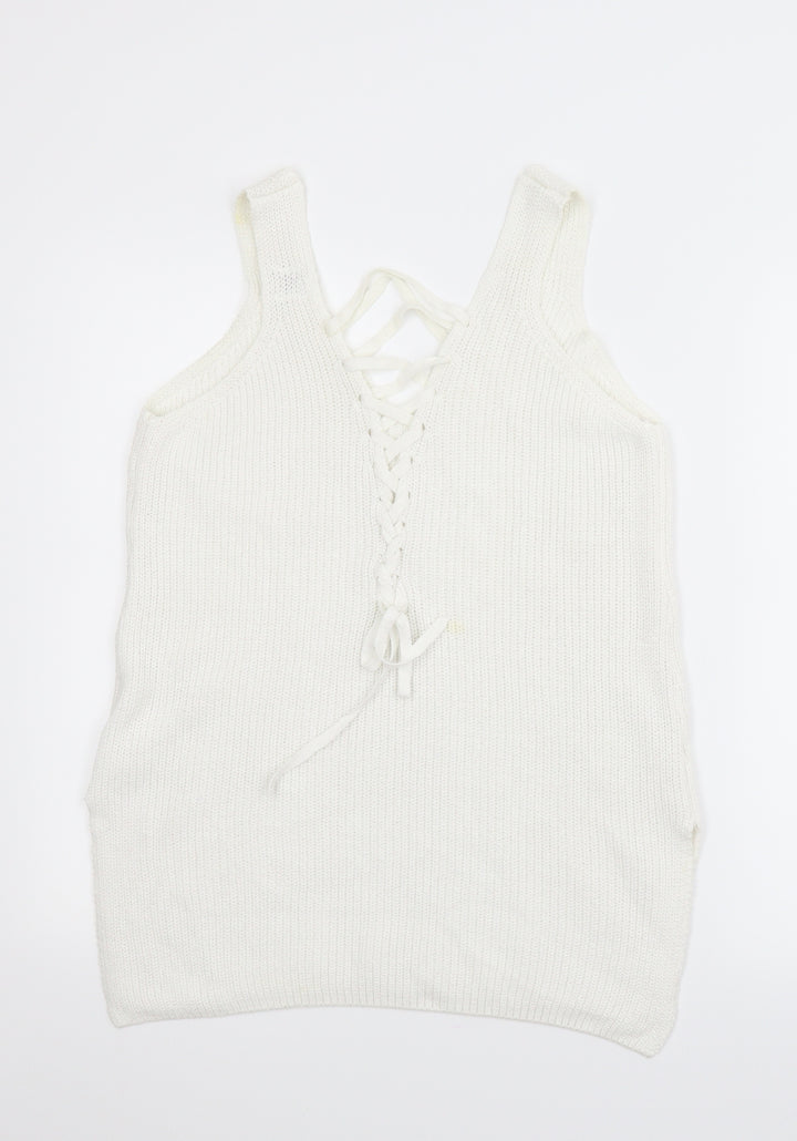River Island Womens White   Vest Jumper Size 10