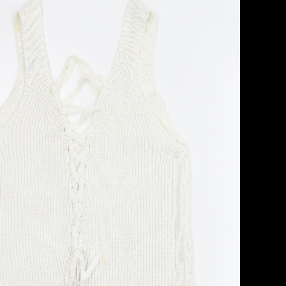 River Island Womens White   Vest Jumper Size 10