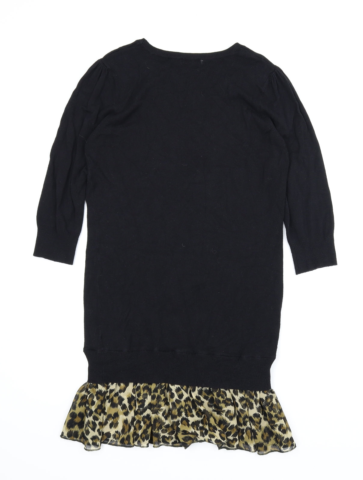 F&F Womens Black Animal Print  Jumper Dress  Size 14