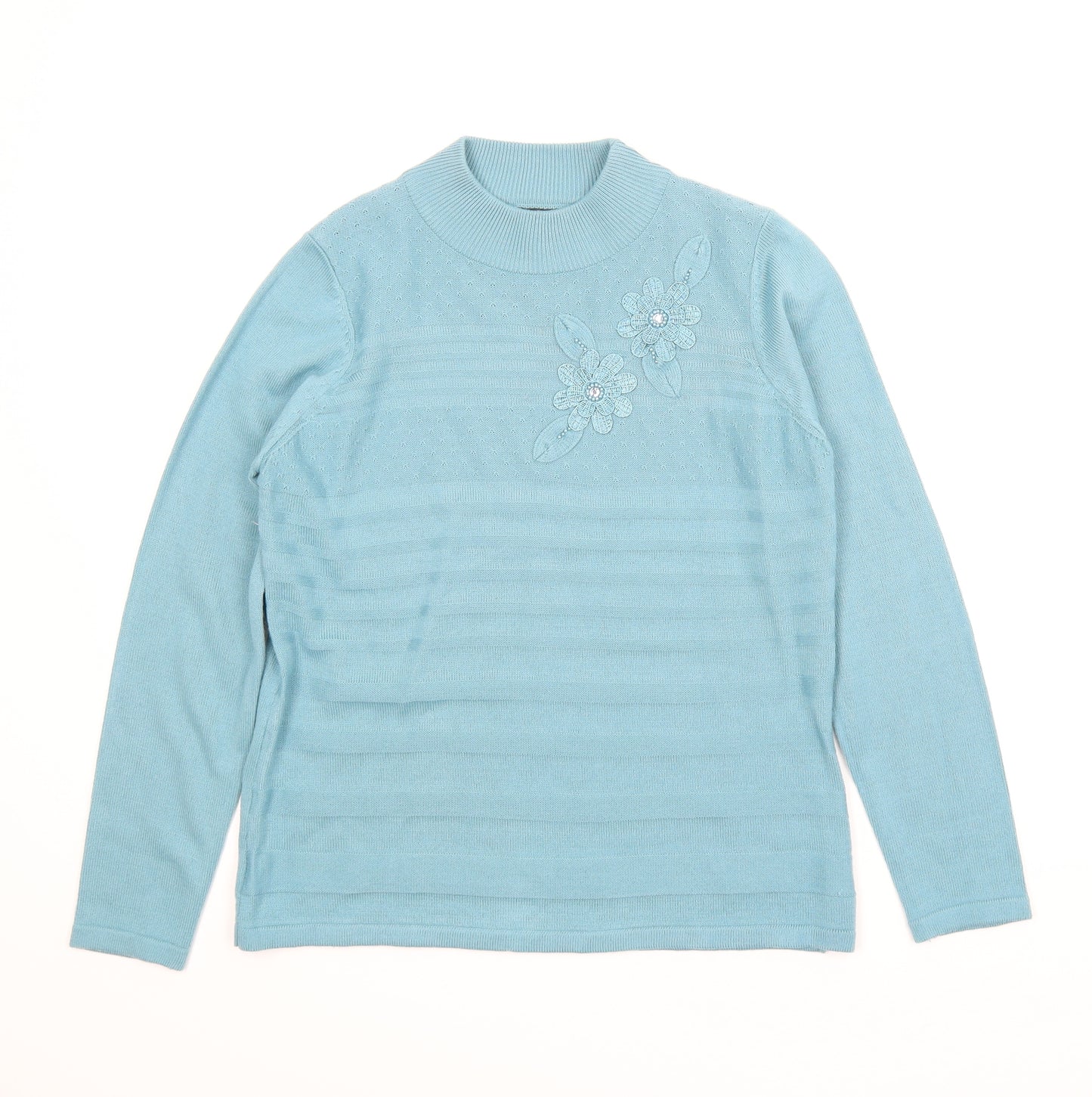 Bonmarché Womens Blue Floral  Pullover Jumper Size XS