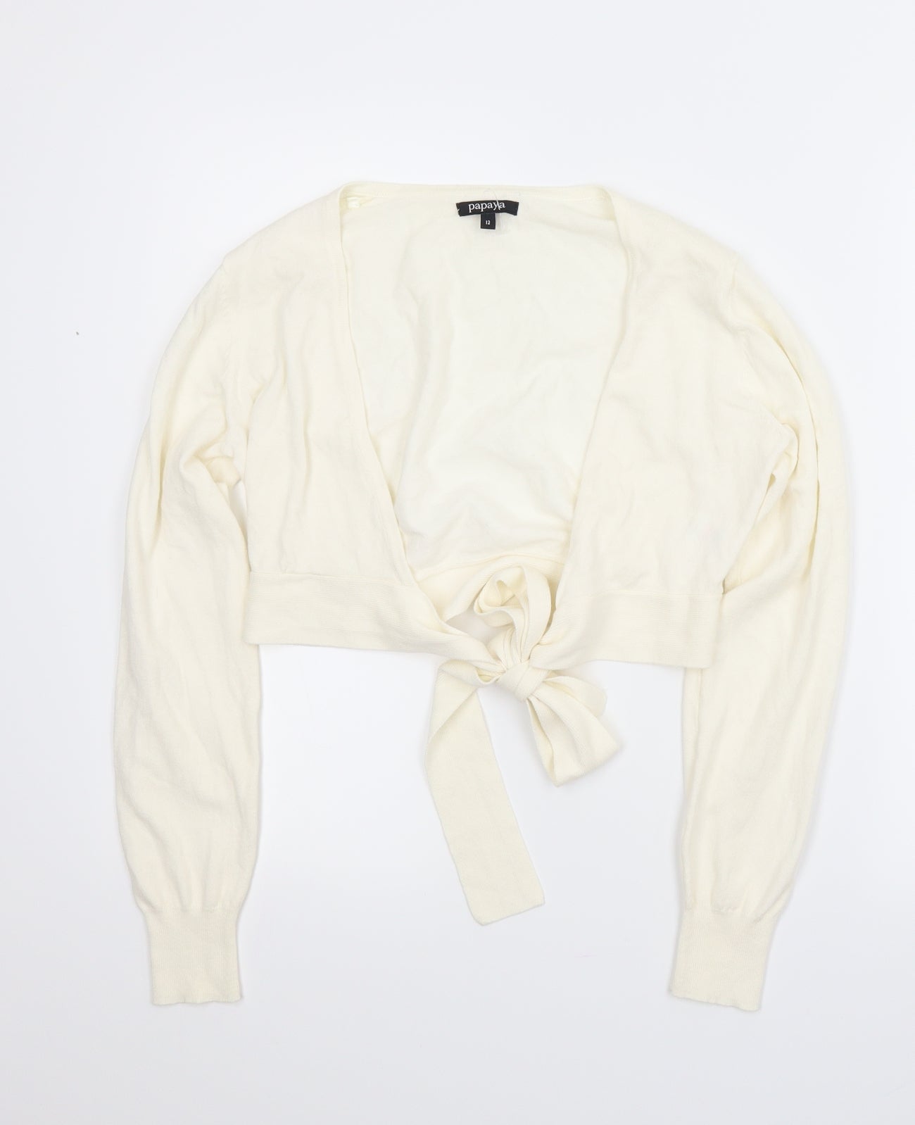 Papaya Womens Ivory   Cardigan Jumper Size 12  - Tie up