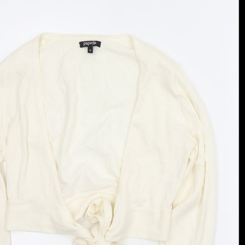 Papaya Womens Ivory   Cardigan Jumper Size 12  - Tie up