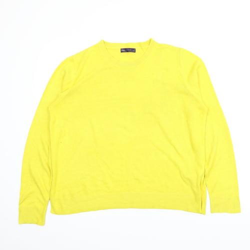 M&S Womens Yellow   Pullover Jumper Size 18