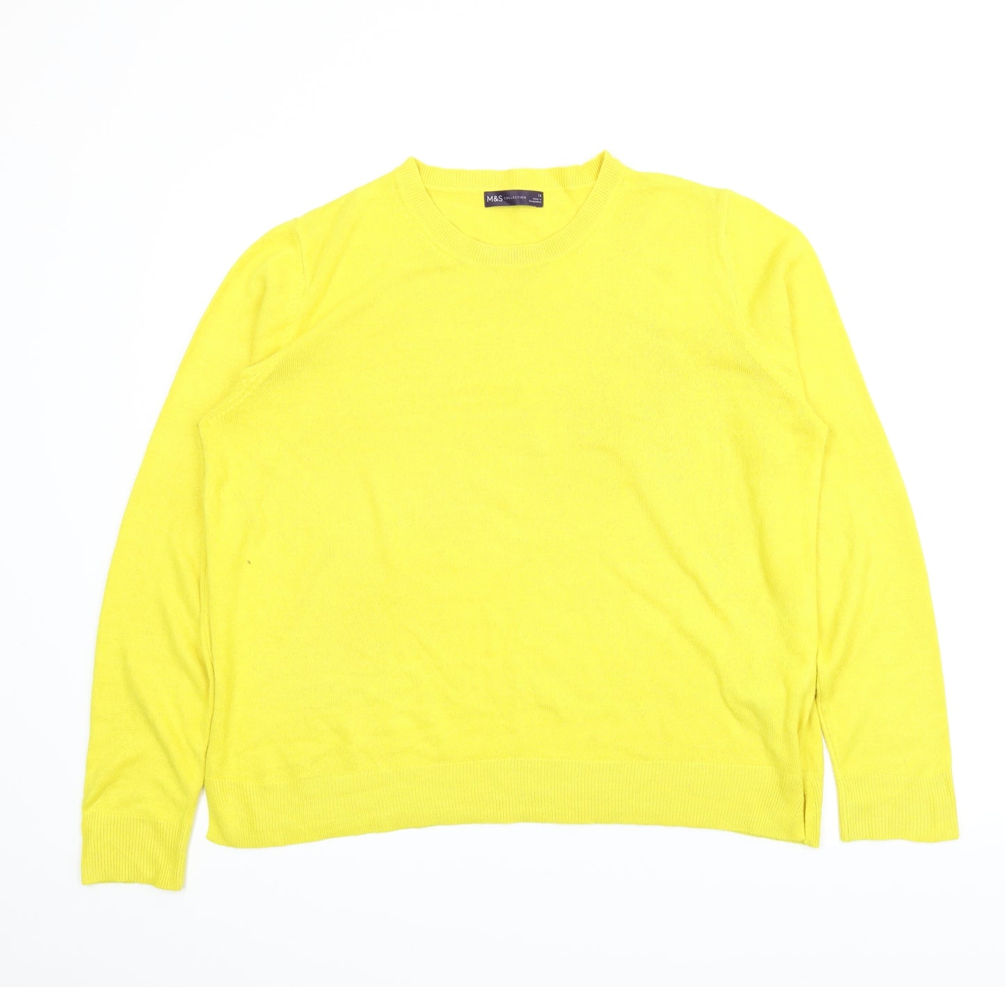 M&S Womens Yellow   Pullover Jumper Size 18