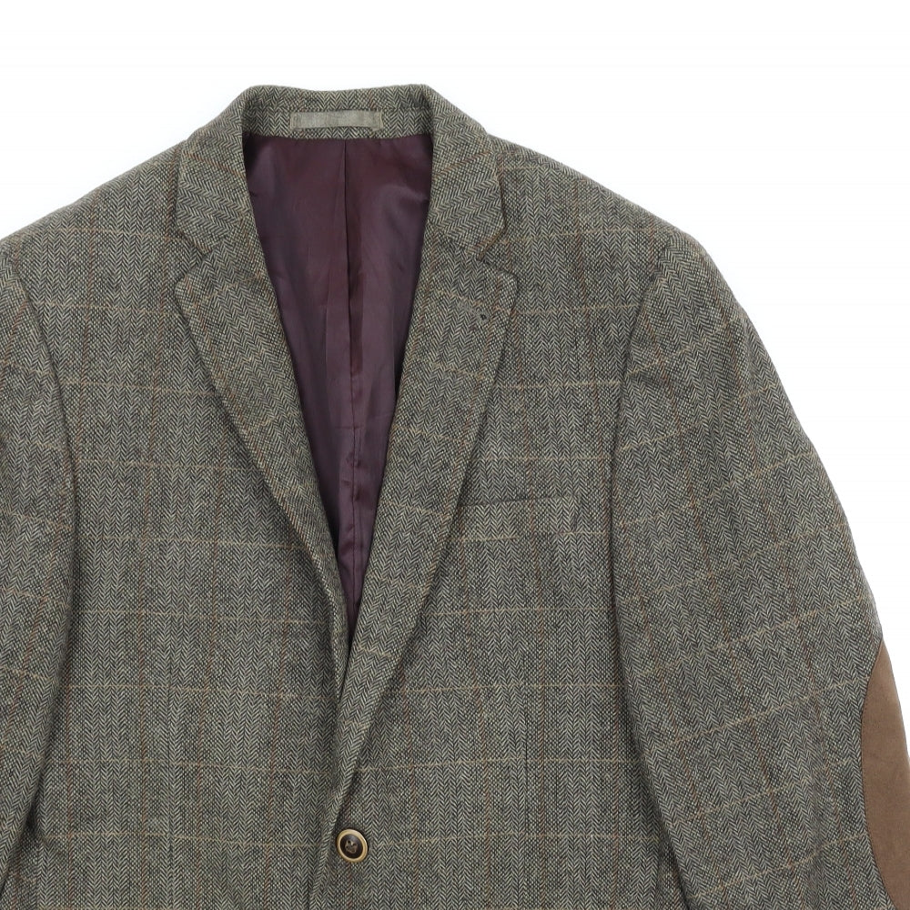 Cedar Wood State Mens Brown Plaid  Jacket Suit Jacket Size M