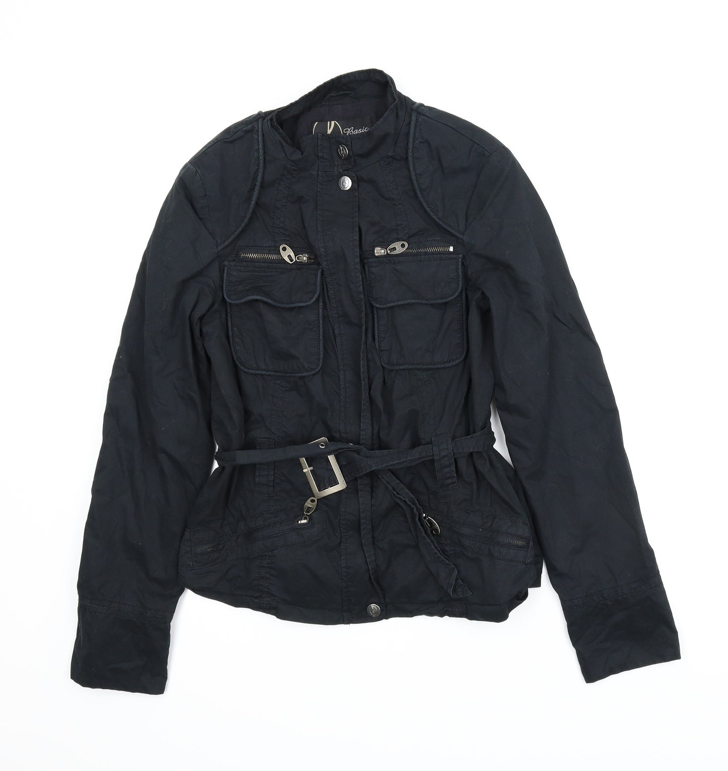 Basic Womens Black   Military Jacket Coat Size S