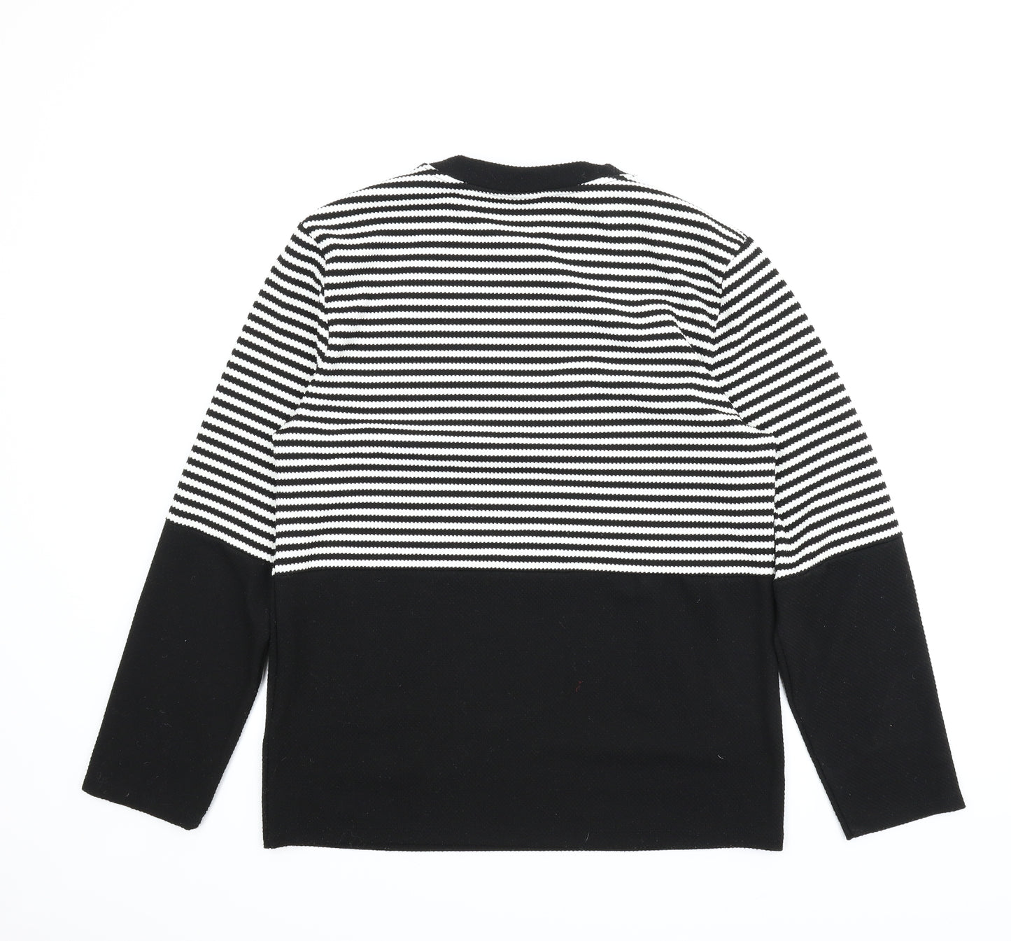H&M Womens Black Striped  Pullover Jumper Size M