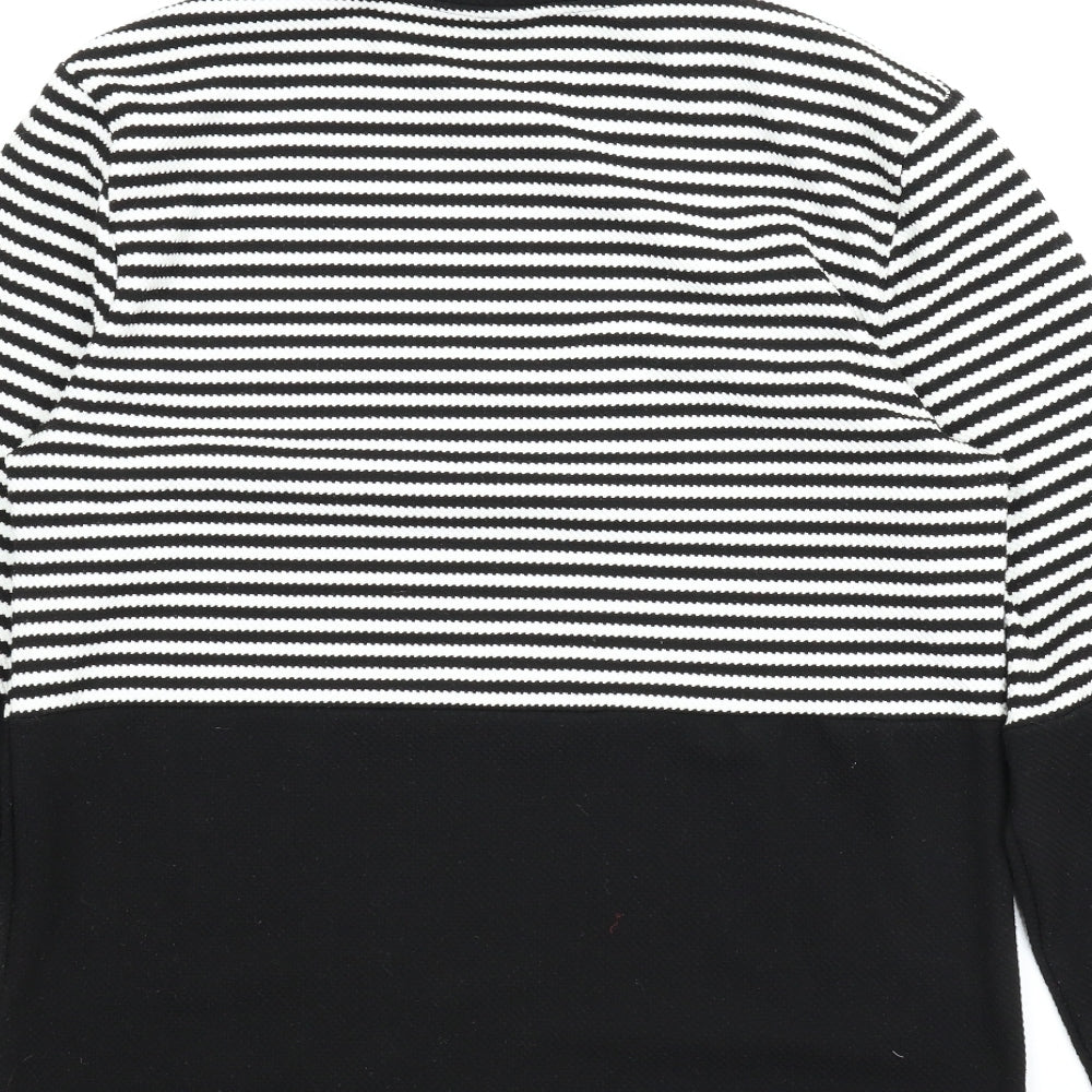 H&M Womens Black Striped  Pullover Jumper Size M