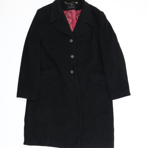 Paul Berman Womens Black   Pea Coat Coat Size 16
