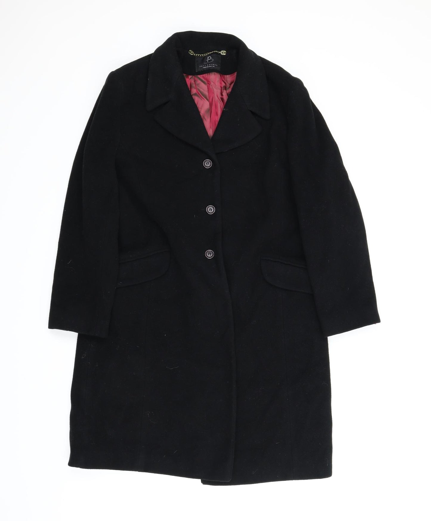 Paul Berman Womens Black   Pea Coat Coat Size 16