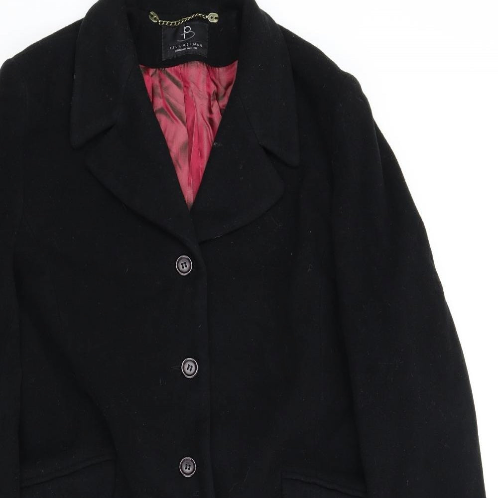 Paul Berman Womens Black   Pea Coat Coat Size 16