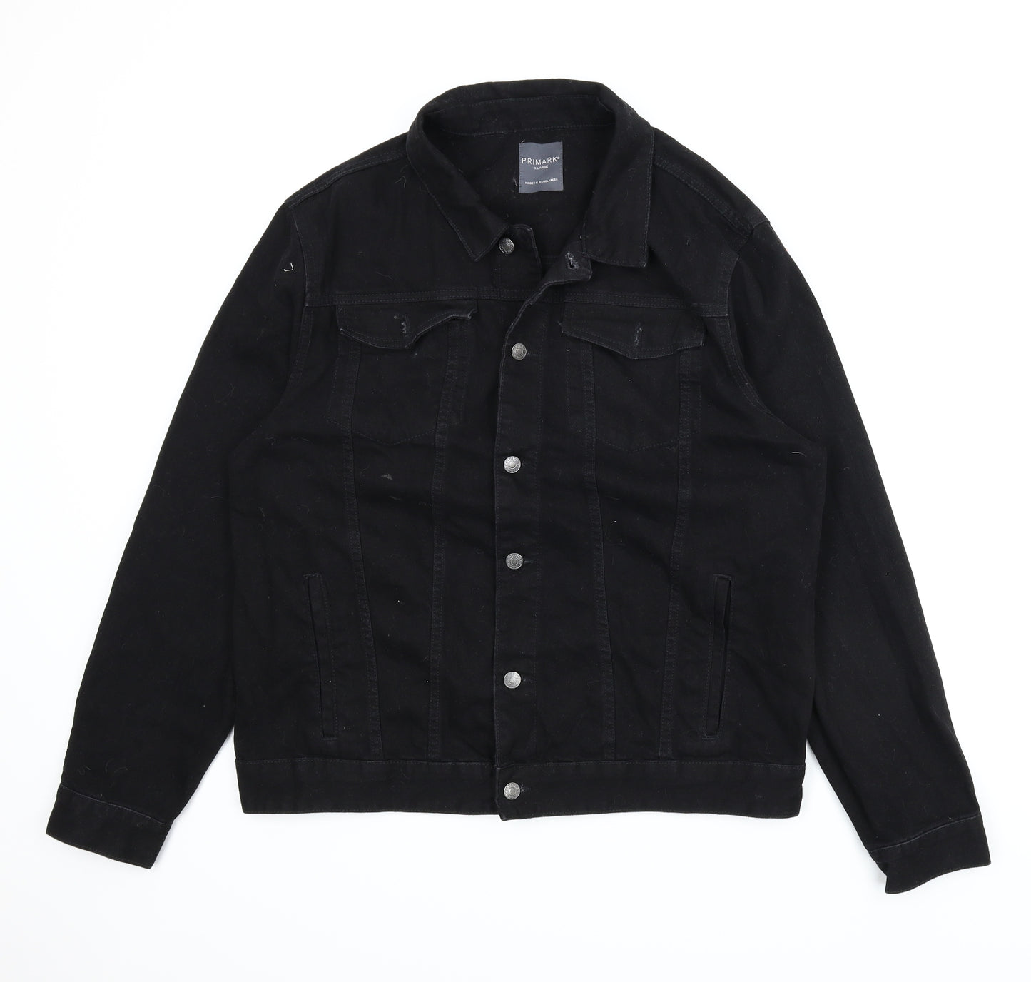 Primark Mens Black  Denim Jacket  Size XL