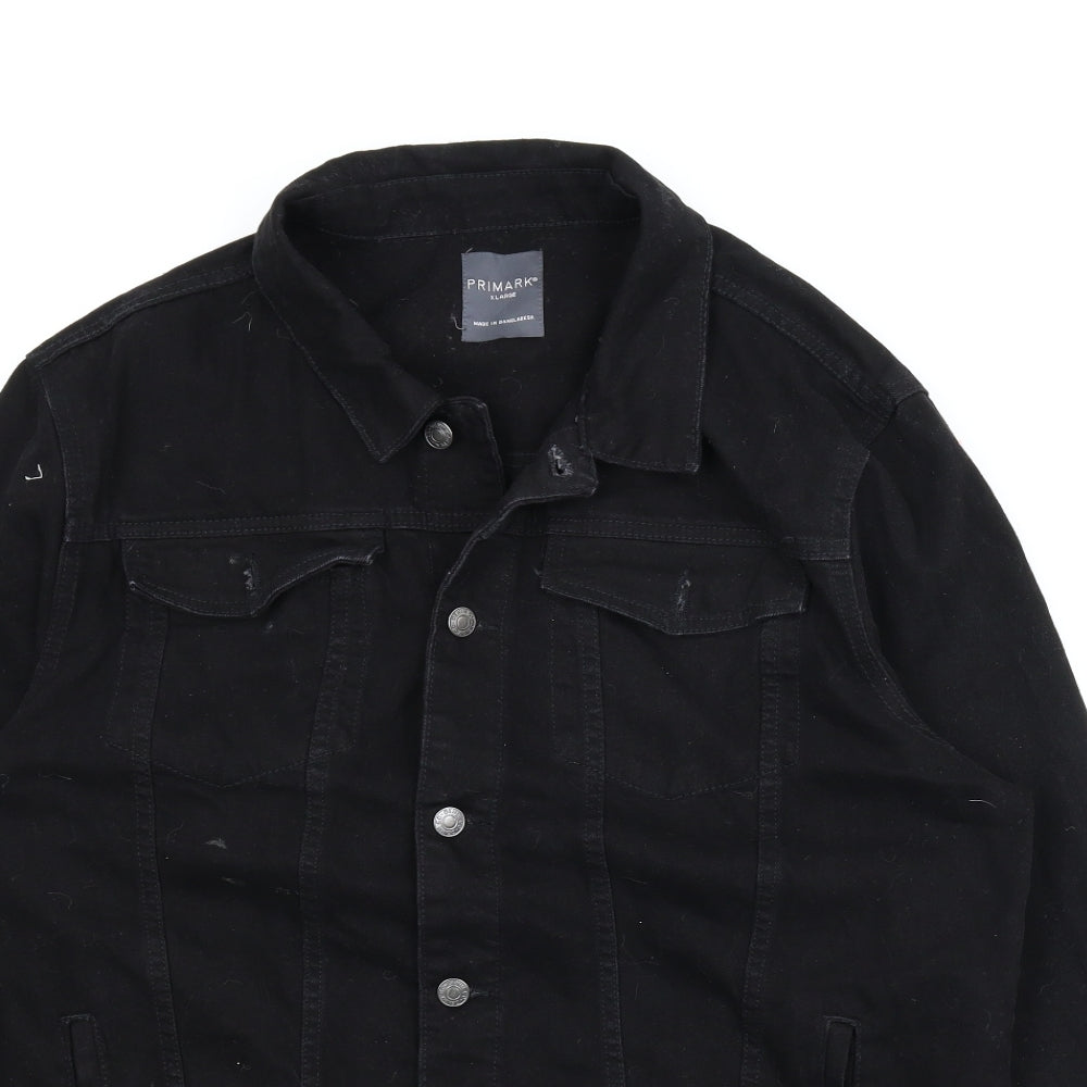 Primark Mens Black  Denim Jacket  Size XL