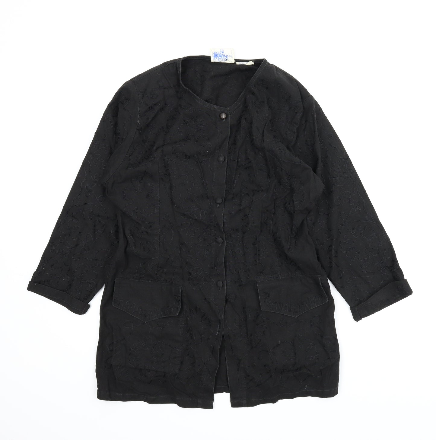 Wallis Exclusoive Womens Black Floral  Cardigan Jumper Size 12