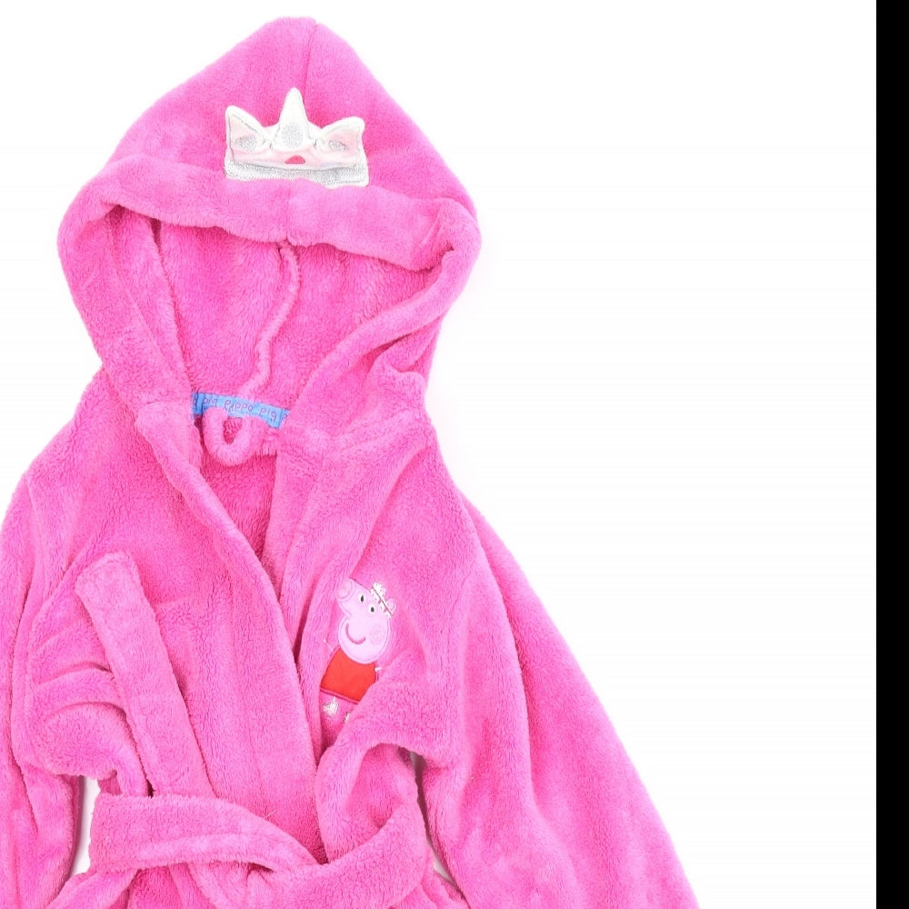 M&S Girls Pink Solid  Capri Robe Size 3-4 Years  - Peppa Pig