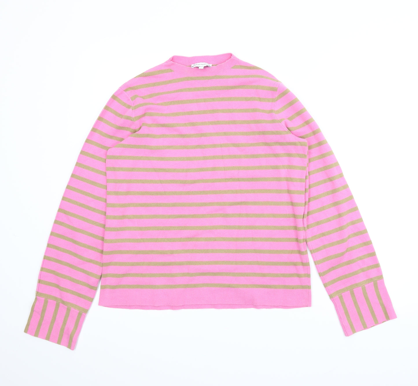 Warehouse Womens Pink Striped  Pullover Jumper Size 10