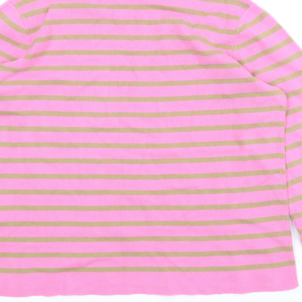 Warehouse Womens Pink Striped  Pullover Jumper Size 10