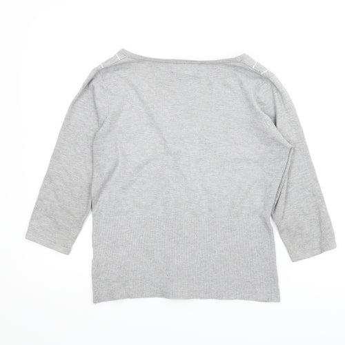 Femme Womens Grey   Cardigan Jumper Size M