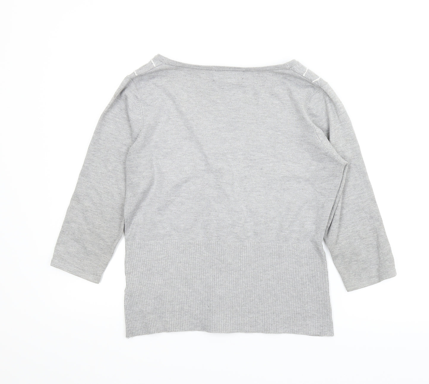 Femme Womens Grey   Cardigan Jumper Size M