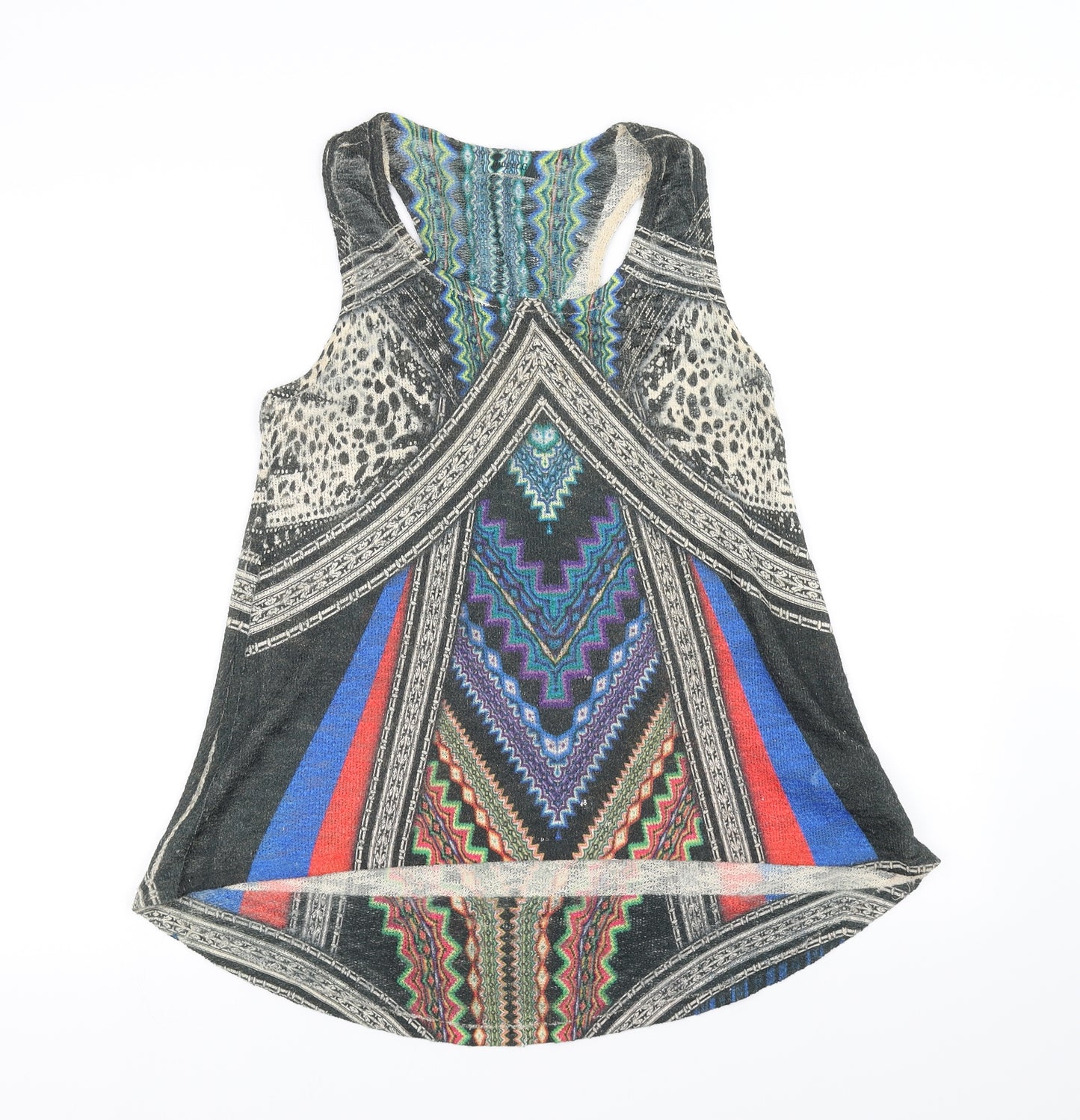 Ginger G Womens Black Geometric  Basic Tank Size L