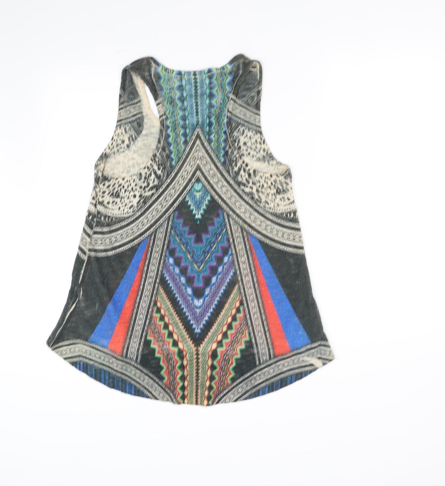 Ginger G Womens Black Geometric  Basic Tank Size L