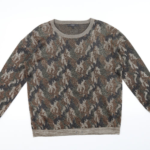 NEXT Womens Beige Geometric  Pullover Jumper Size 14