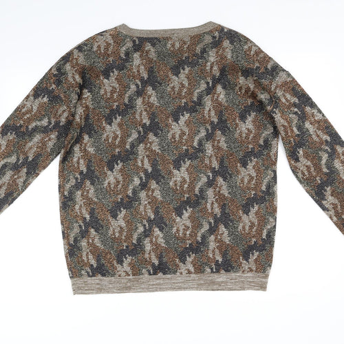 NEXT Womens Beige Geometric  Pullover Jumper Size 14