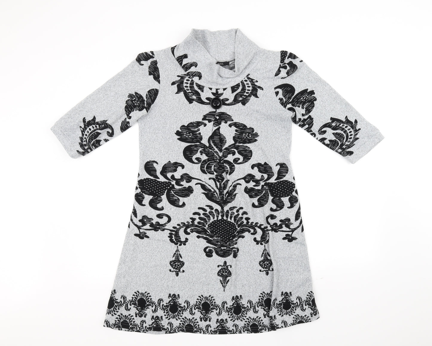 izabel Womens Grey Geometric  Fit & Flare  Size S