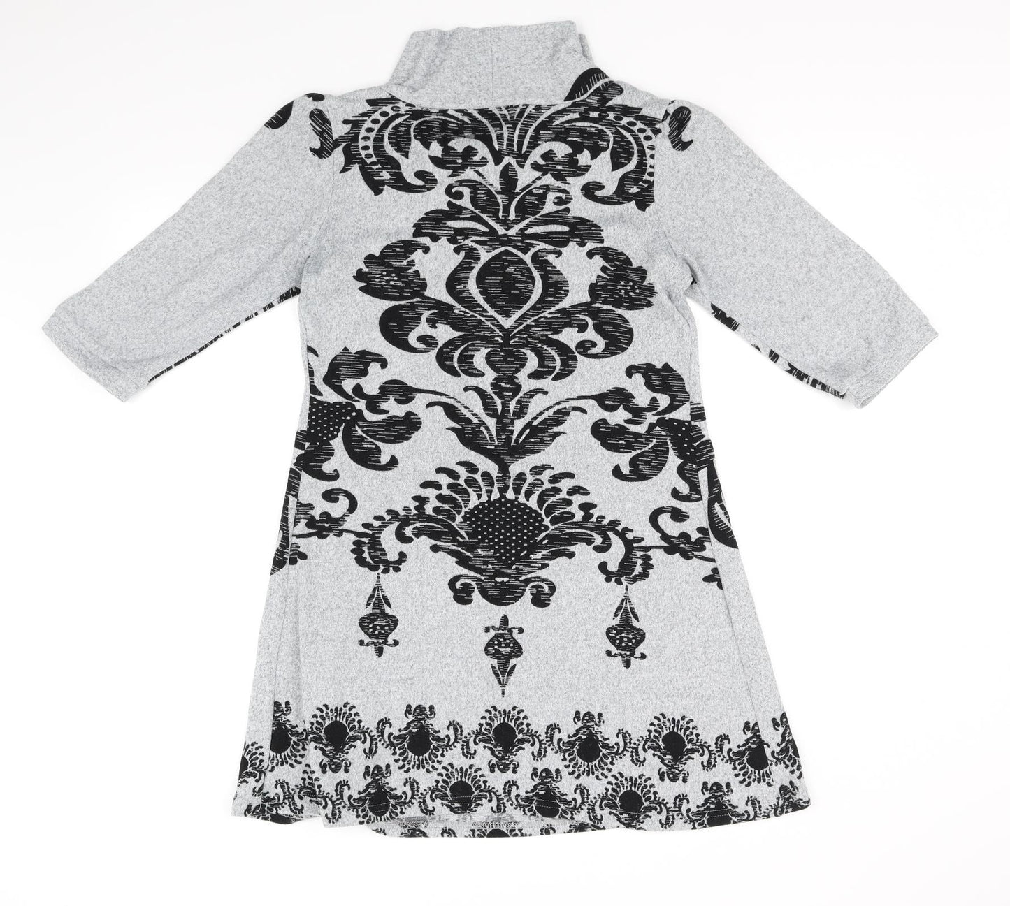 izabel Womens Grey Geometric  Fit & Flare  Size S