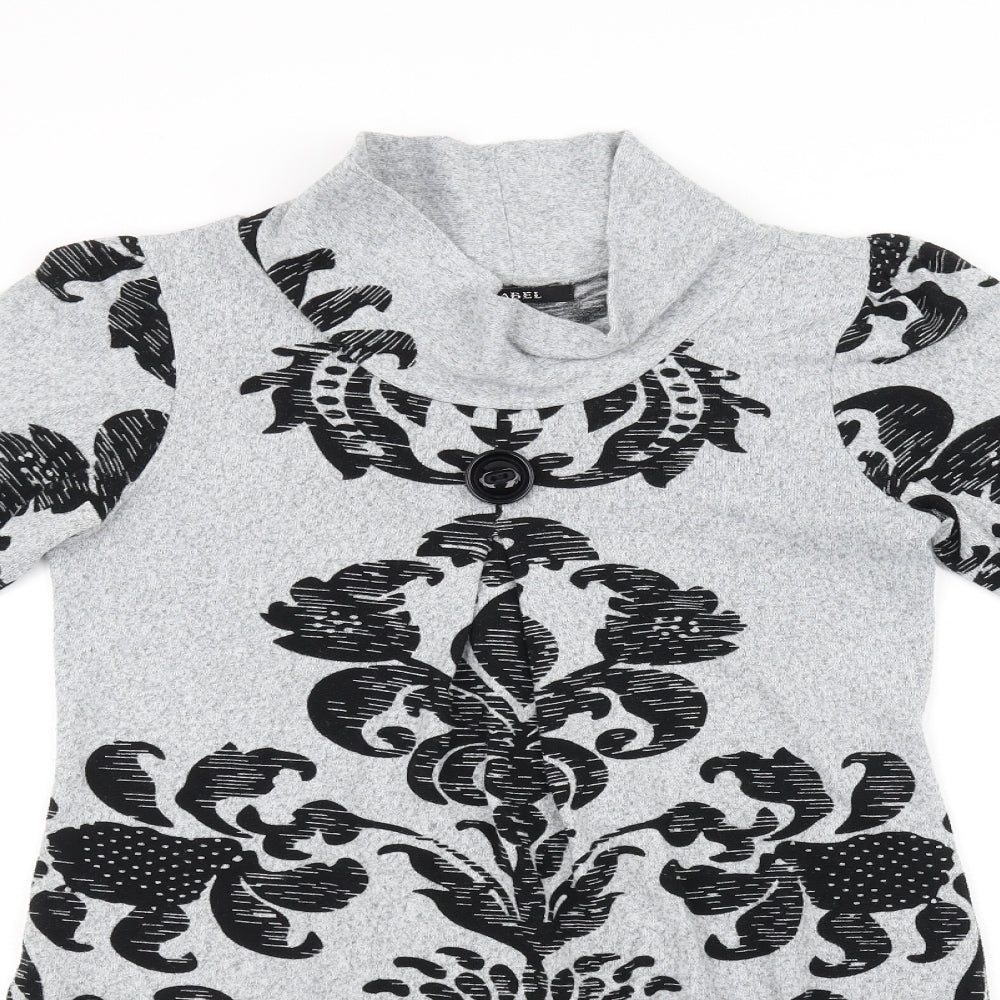 izabel Womens Grey Geometric  Fit & Flare  Size S