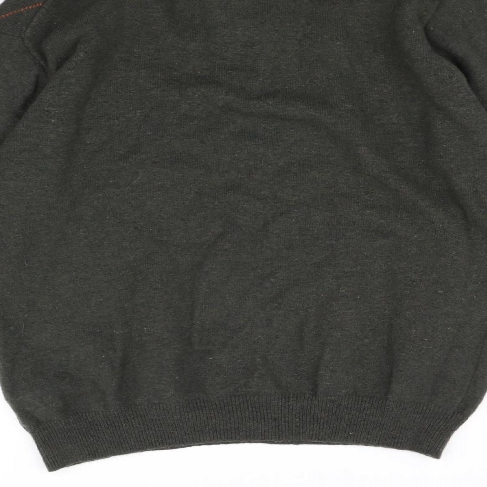 Wolsey Womens Green Geometric  Pullover Jumper Size L