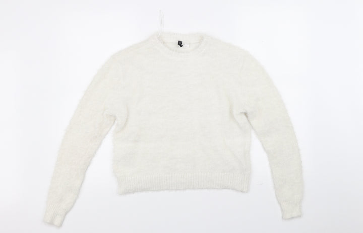 Divided Womens White Pullover Jumper Size XS