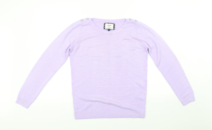 Maine Womens Purple Pullover Jumper Size 12