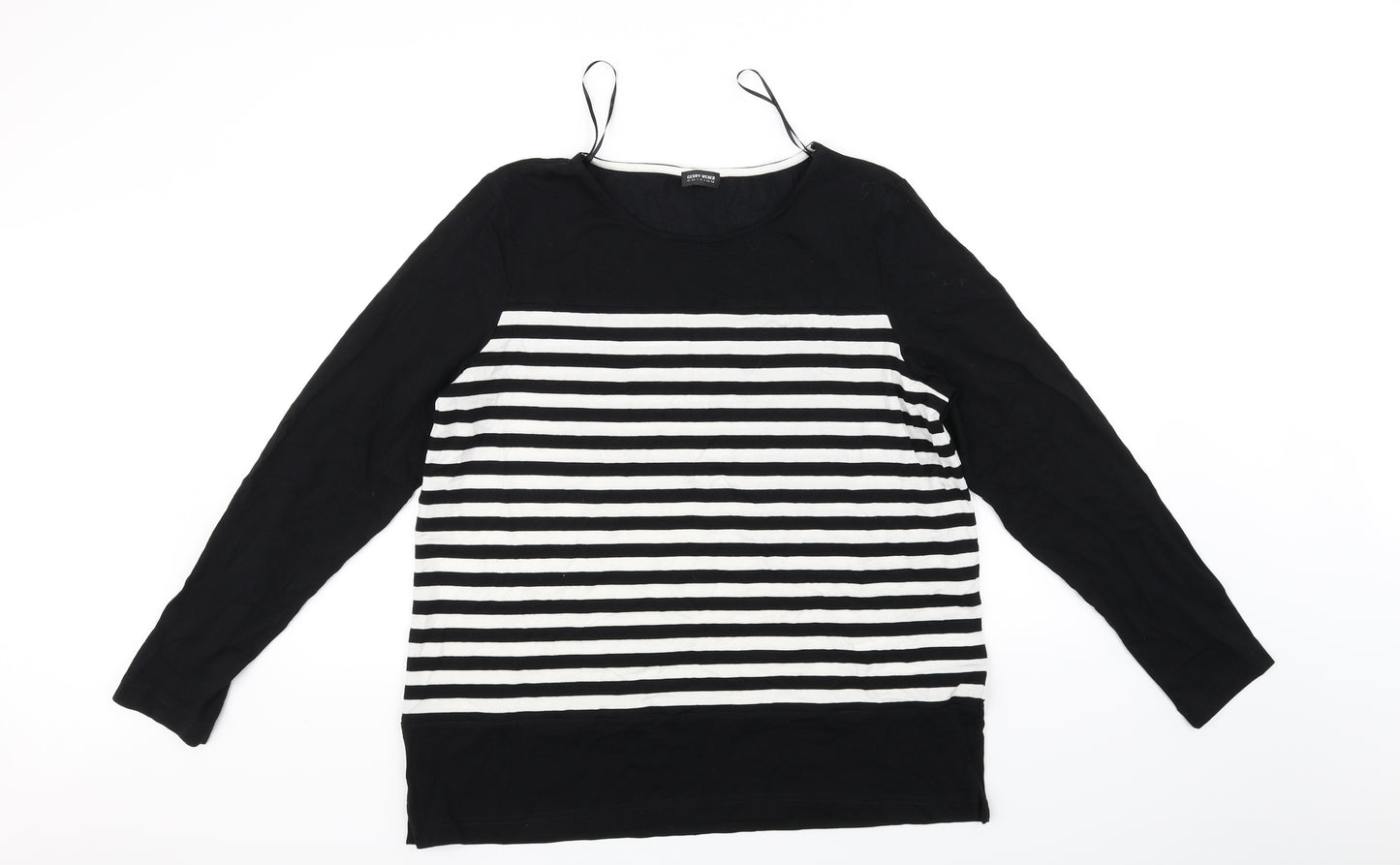 Gerry Weber Womens Black Striped  Basic T-Shirt Size 14