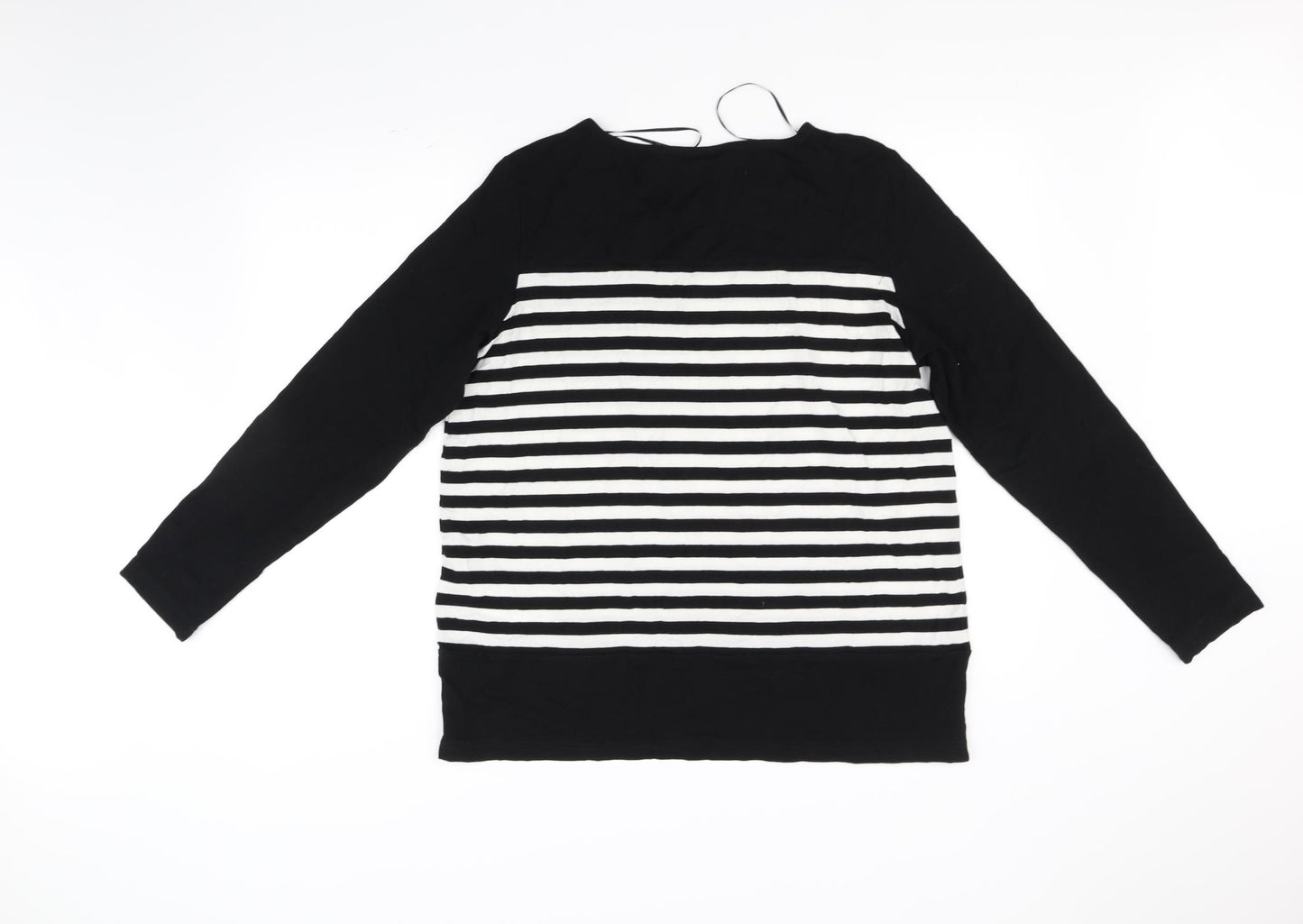 Gerry Weber Womens Black Striped  Basic T-Shirt Size 14