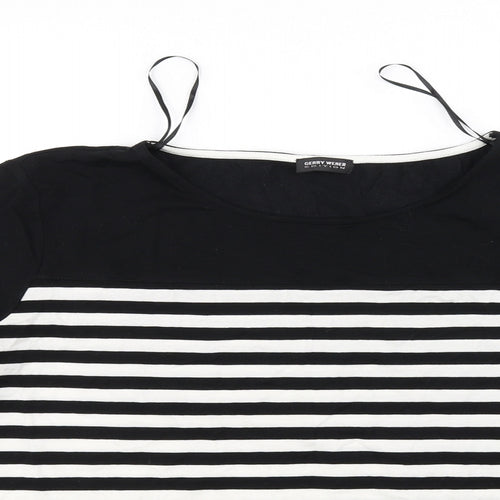 Gerry Weber Womens Black Striped  Basic T-Shirt Size 14