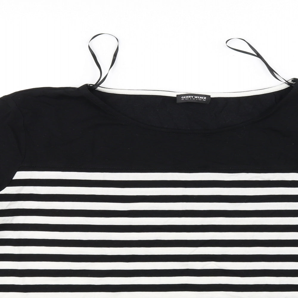 Gerry Weber Womens Black Striped  Basic T-Shirt Size 14