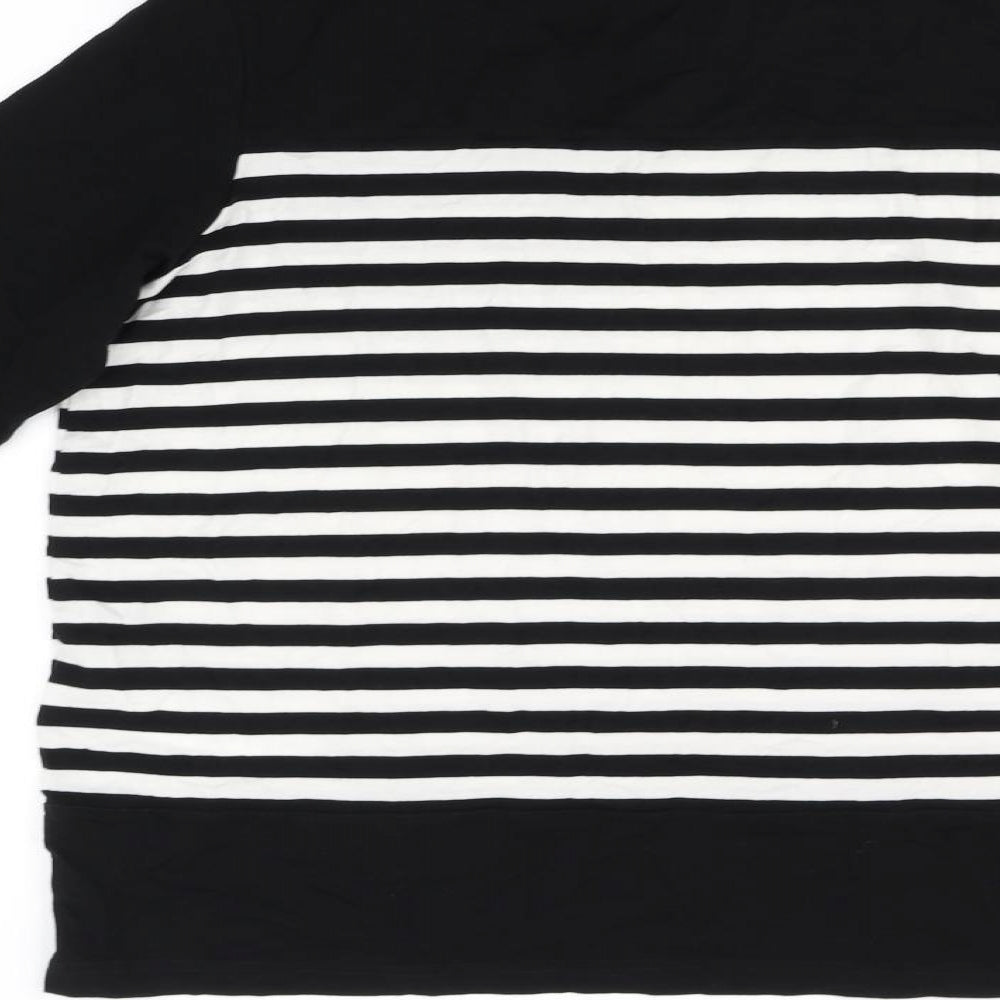 Gerry Weber Womens Black Striped  Basic T-Shirt Size 14