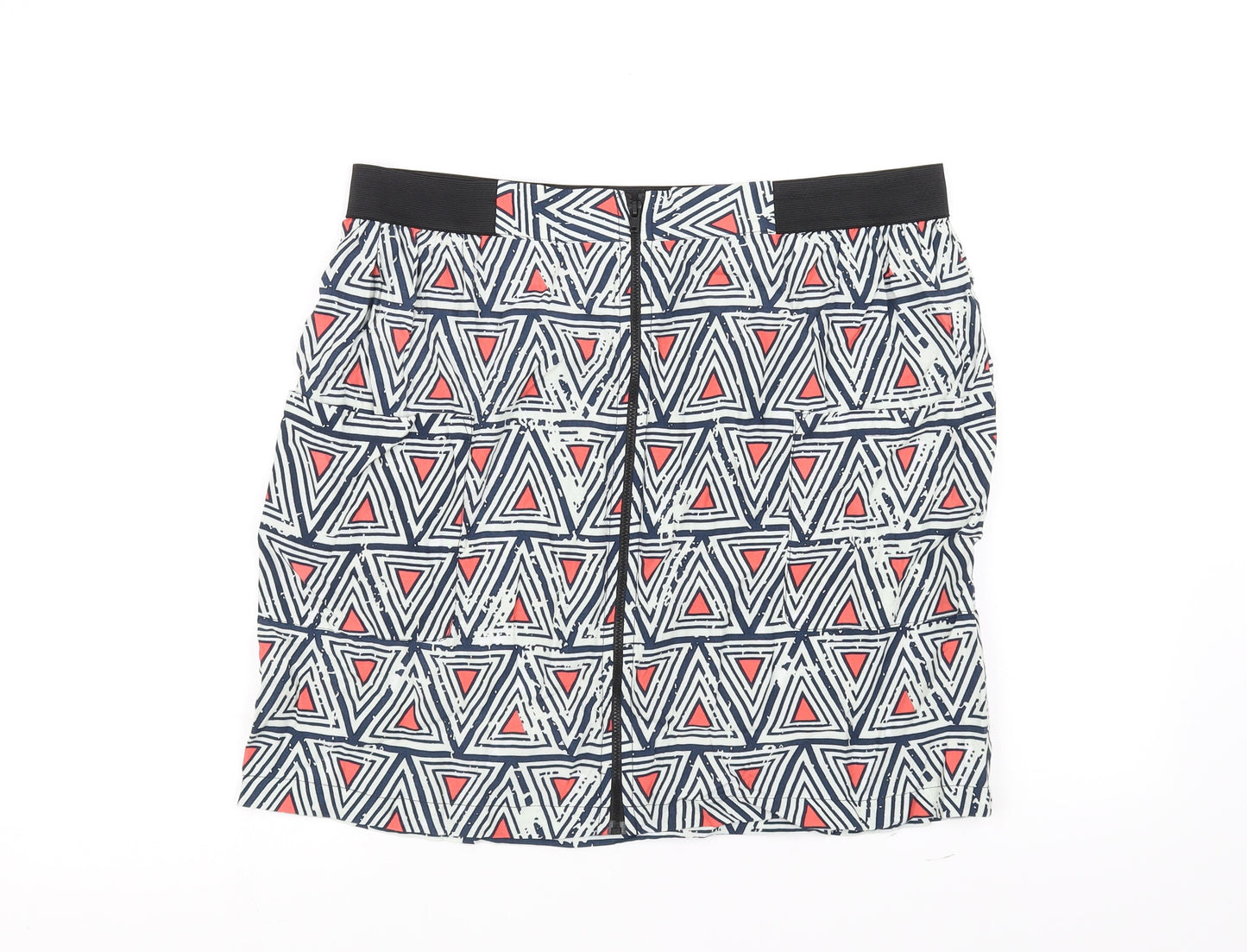Limited Edition Womens White Geometric  Flare Skirt Size 14