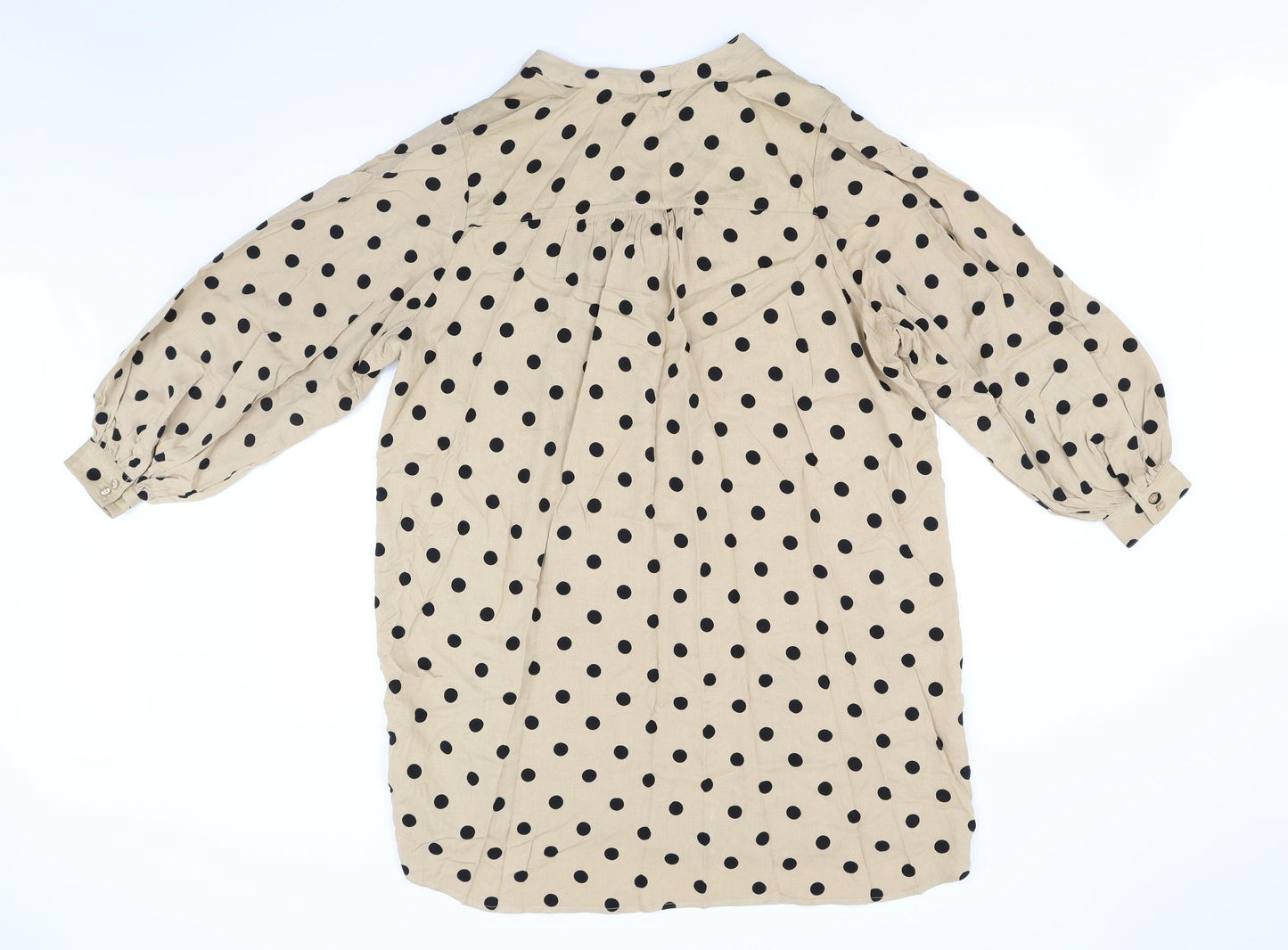 H&M Womens Beige Polka Dot  Basic Blouse Size S