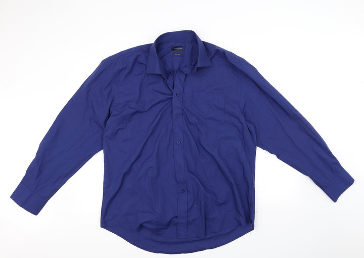 Taylor & Wright Mens Blue Button-Up Size 17