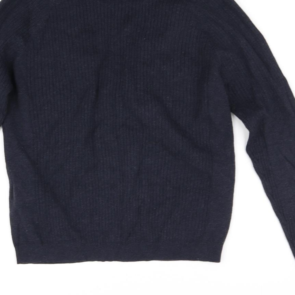 Zara Knit Mens Blue   Cardigan Jumper Size M