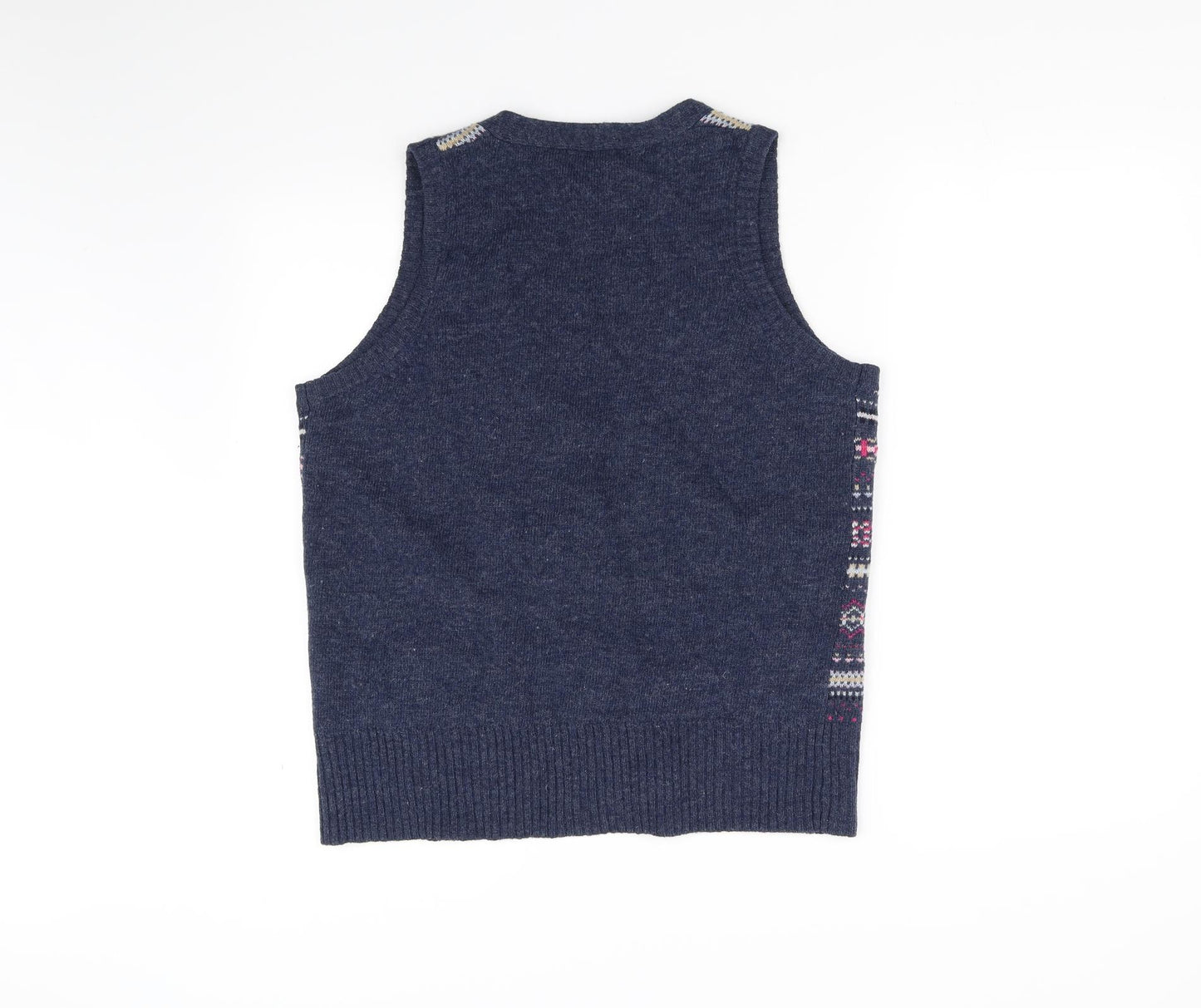 Damart Womens Blue Geometric  Vest Jumper Size 16