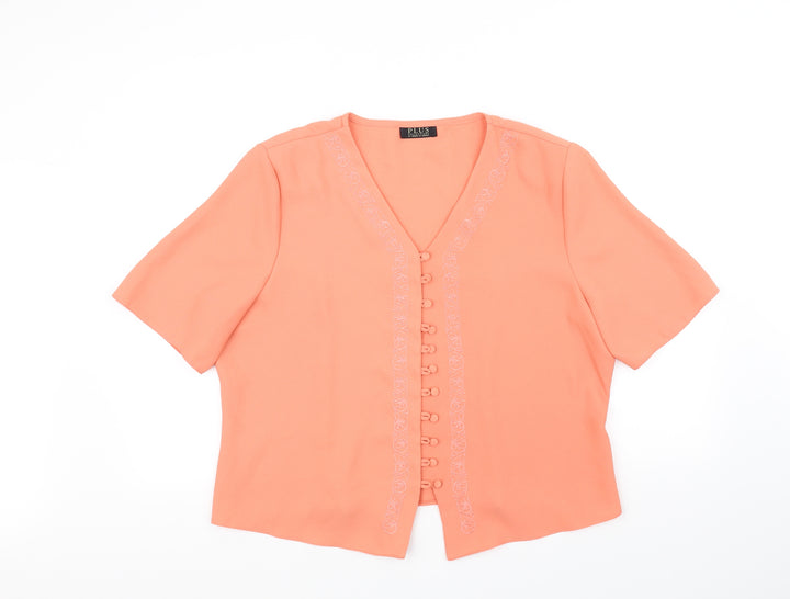 House of Fraser Womens Orange Basic Blouse Size 20
