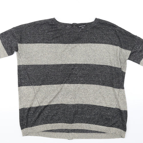 Warehouse Womens Beige Striped  Pullover Jumper Size 12