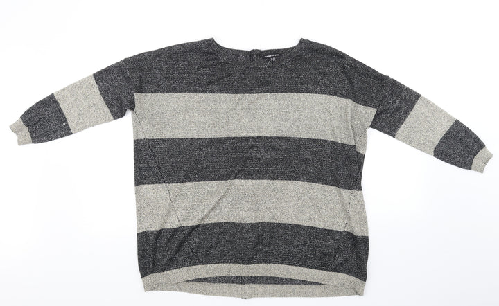 Warehouse Womens Beige Striped Pullover Jumper Size 12