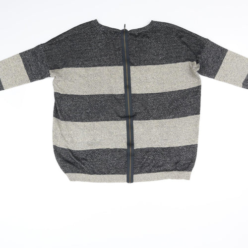 Warehouse Womens Beige Striped  Pullover Jumper Size 12