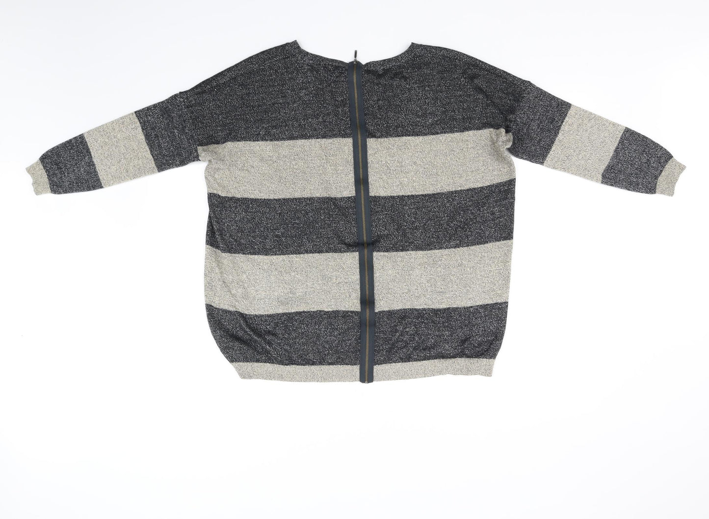 Warehouse Womens Beige Striped  Pullover Jumper Size 12