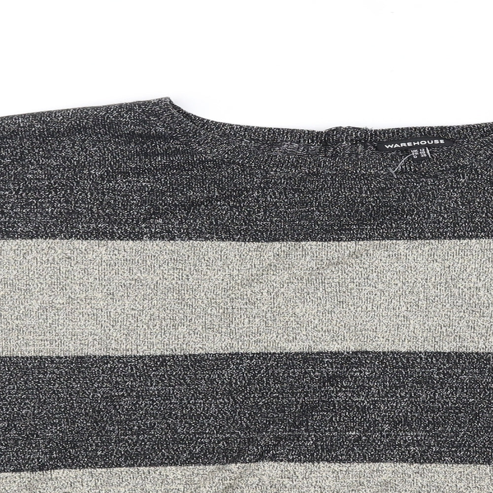 Warehouse Womens Beige Striped  Pullover Jumper Size 12