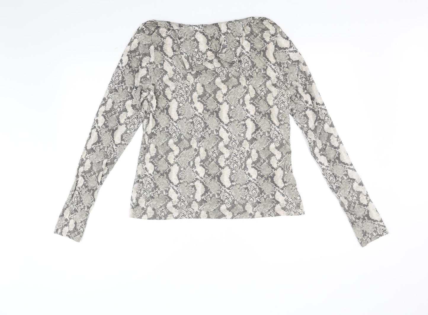 H&M Womens Grey Animal Print  Basic T-Shirt Size L